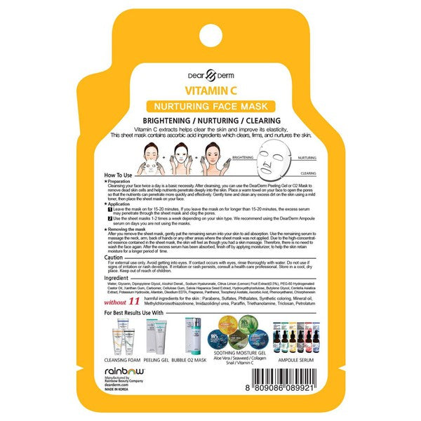 10 Pack - Vitamin C Nurturing Face Mask Pack Sheet