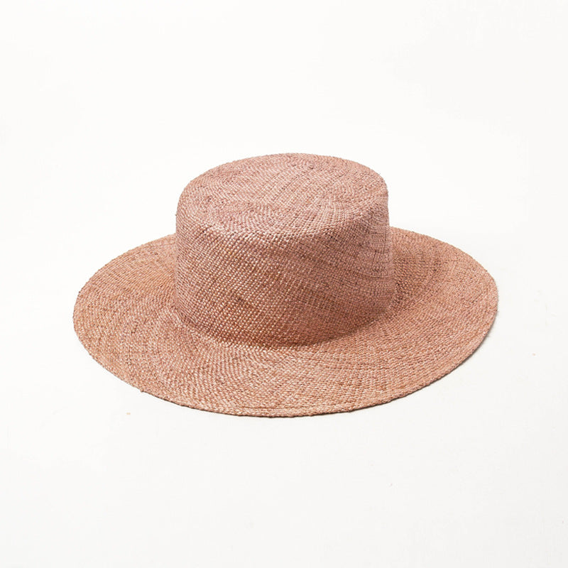 European And American Light Body Dyed Treasure Grass Flat Top Straw Hat