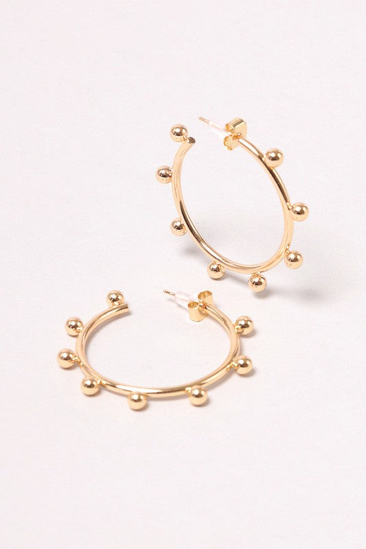 14K Gold-Dipped Studded Post Earring