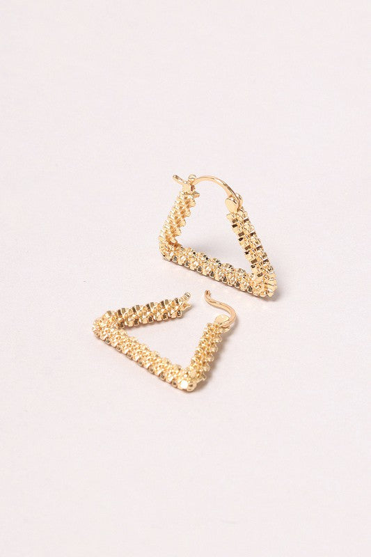 14K Gold-Dipped Triangle Plug Earring