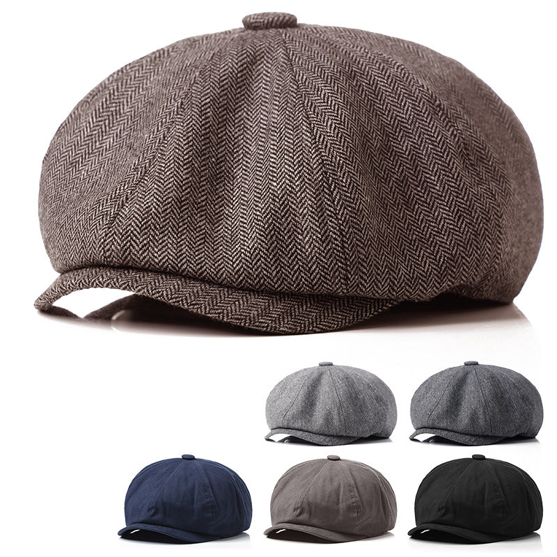 Retro Hat Men's Art and Fashion Versatile Octagonal Hat