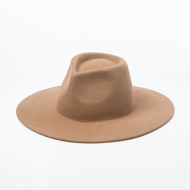 Fashion Casual Concave Shape Big Brim Jazz Hat