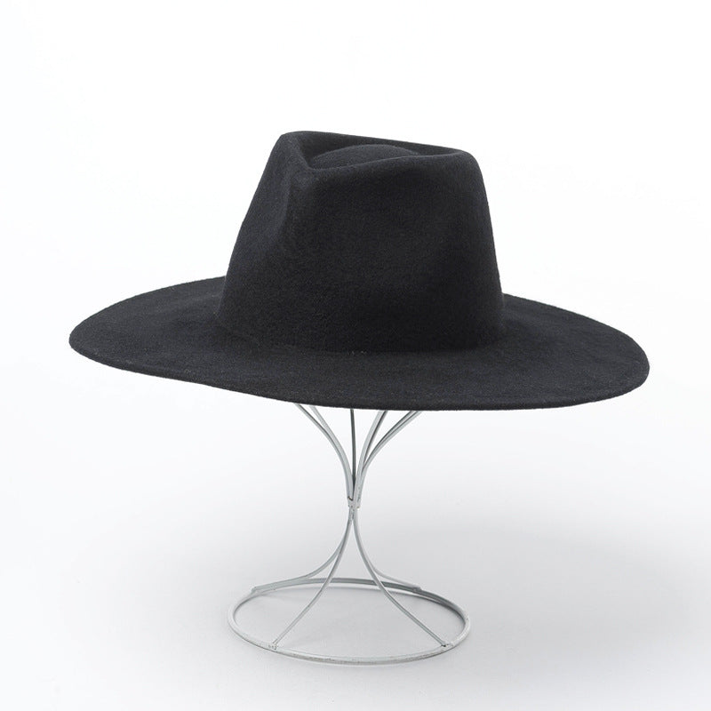 Fashion Casual Concave Shape Big Brim Jazz Hat