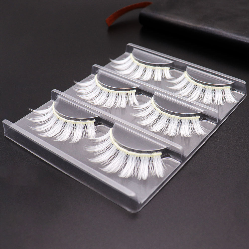 Colorable COS White Long False Eyelashes