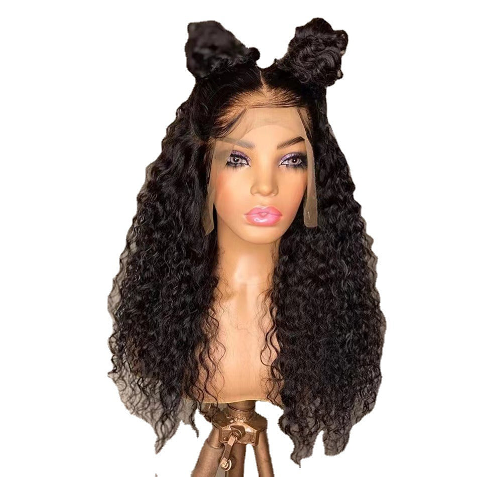 Front Lace Wig European And American Style Female New Mid-length Curly Hair Chemical Fiber Wig Factory Spot